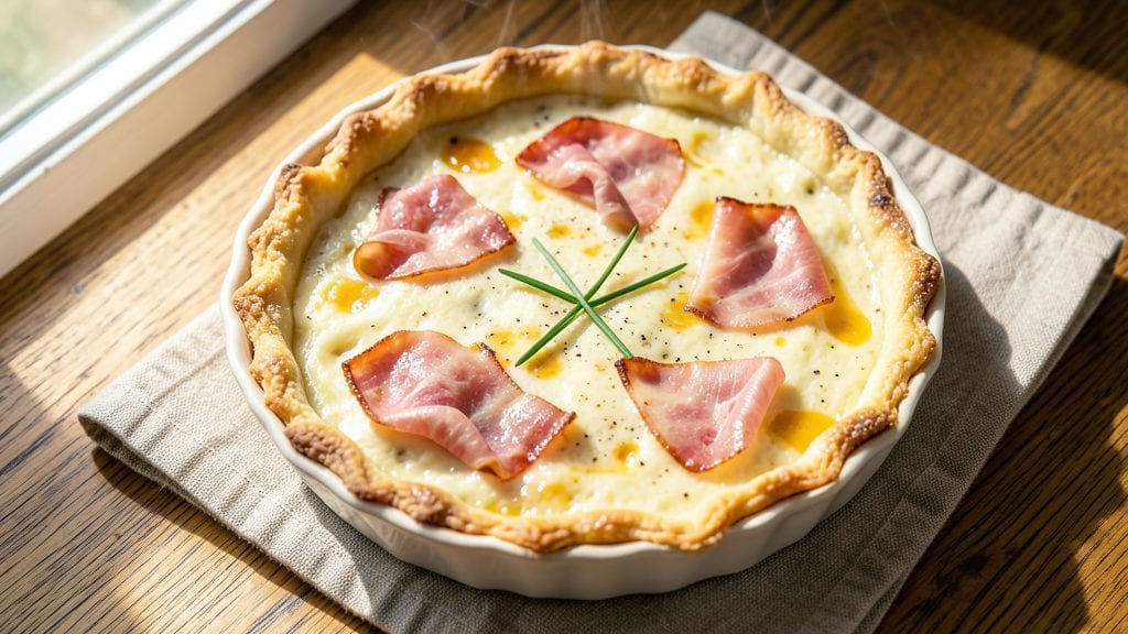Basic Ham and Cheese Quiche Recipe: Flaky Crust, Savory Egg Custard Core