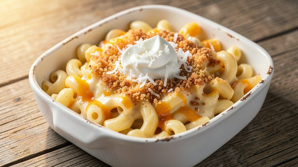 Campbell's Cheddar Cheese Mac and Cheese Recipe: Crispy Herb Crown Over Ultra-Melty Swirls