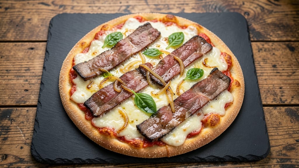 Domino's Philly Steak and Cheese Pizza Recipe: Crispy Breadcrumb Crown Over Melted Steak Swirls